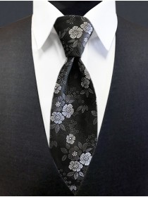 'Allure' Floral Tie - Black